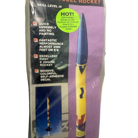 Estes Challenge Series 2091 Maniac Model Rocket New Sealed Vintage Fast Shipping - Picture 3 of 9